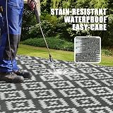 Homcomodar 180x270cm Outdoor Rug Grey UV Waterproof Patio Garden Mat view 5