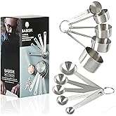 Babish 10-Piece Stainless Steel Measuring Cups and Spoons Set – Heavy-Duty, Rust-Resistant Baking and Cooking Measurement Tools