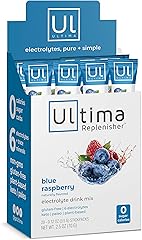 Ultima Replenisher Electrolyte Hydration Drink Mix, Blue Raspberry, 20 Serving Stickpack Box - Sugar Free, 0 Calories, 0 Carb