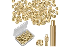 120Pcs M3 Threaded Insert, Brass Nut Inserts M3*4*5 Threaded Inserts for Metal, 1 M3 Heat Set Inserts Tip and 1 Solder Adapte