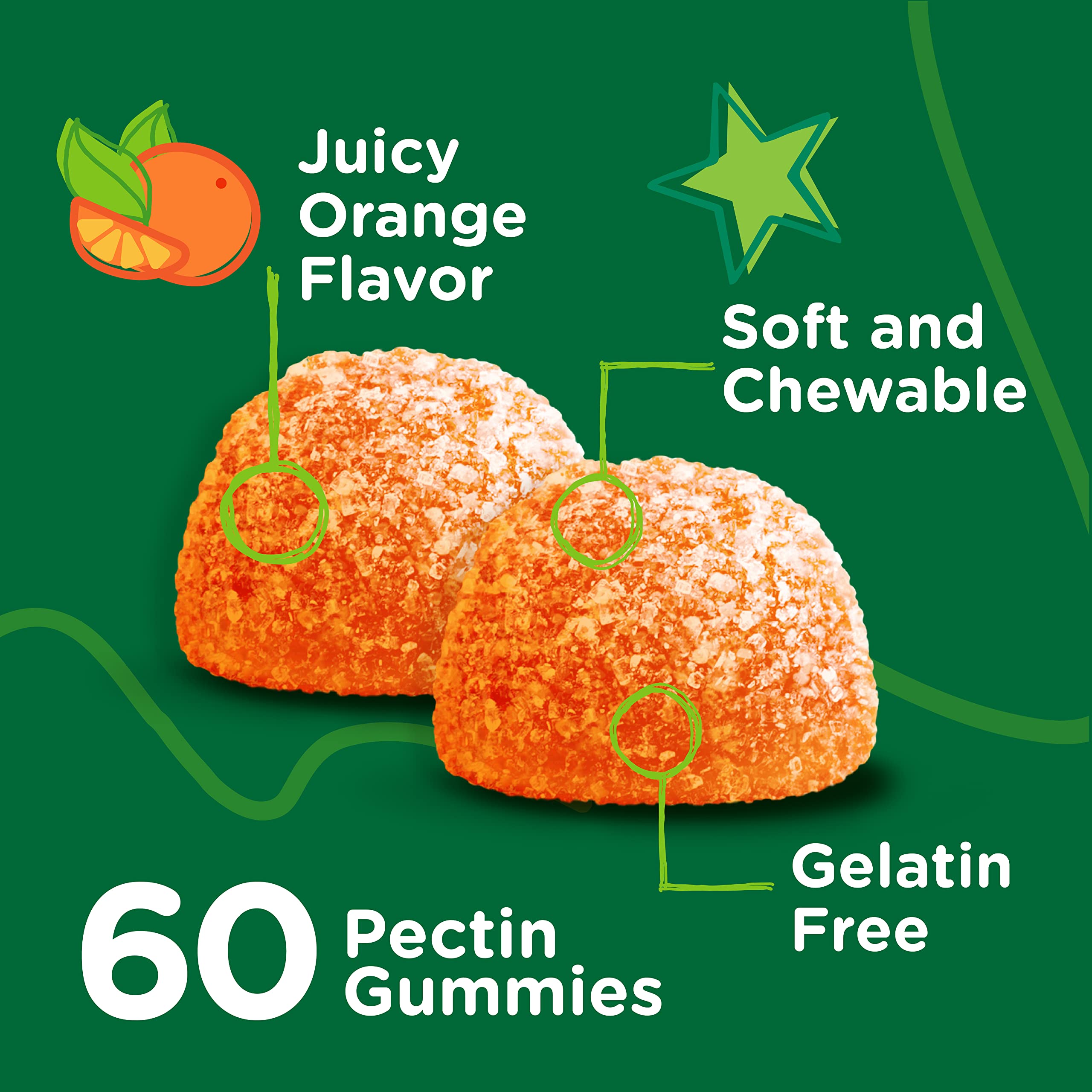 Zinc for Kids Gummies 10mg, with Vitamin C & Echinacea for Kids - Immune Support, Powerful Natural Antioxidant, Kids Zinc Vitamin Supplement - Vegan, Gelatin Free - Tasty Chewable Orange Flavor Gummy