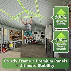 Aoxun 12'x20' Carport Shed Outdoor Metal Storage