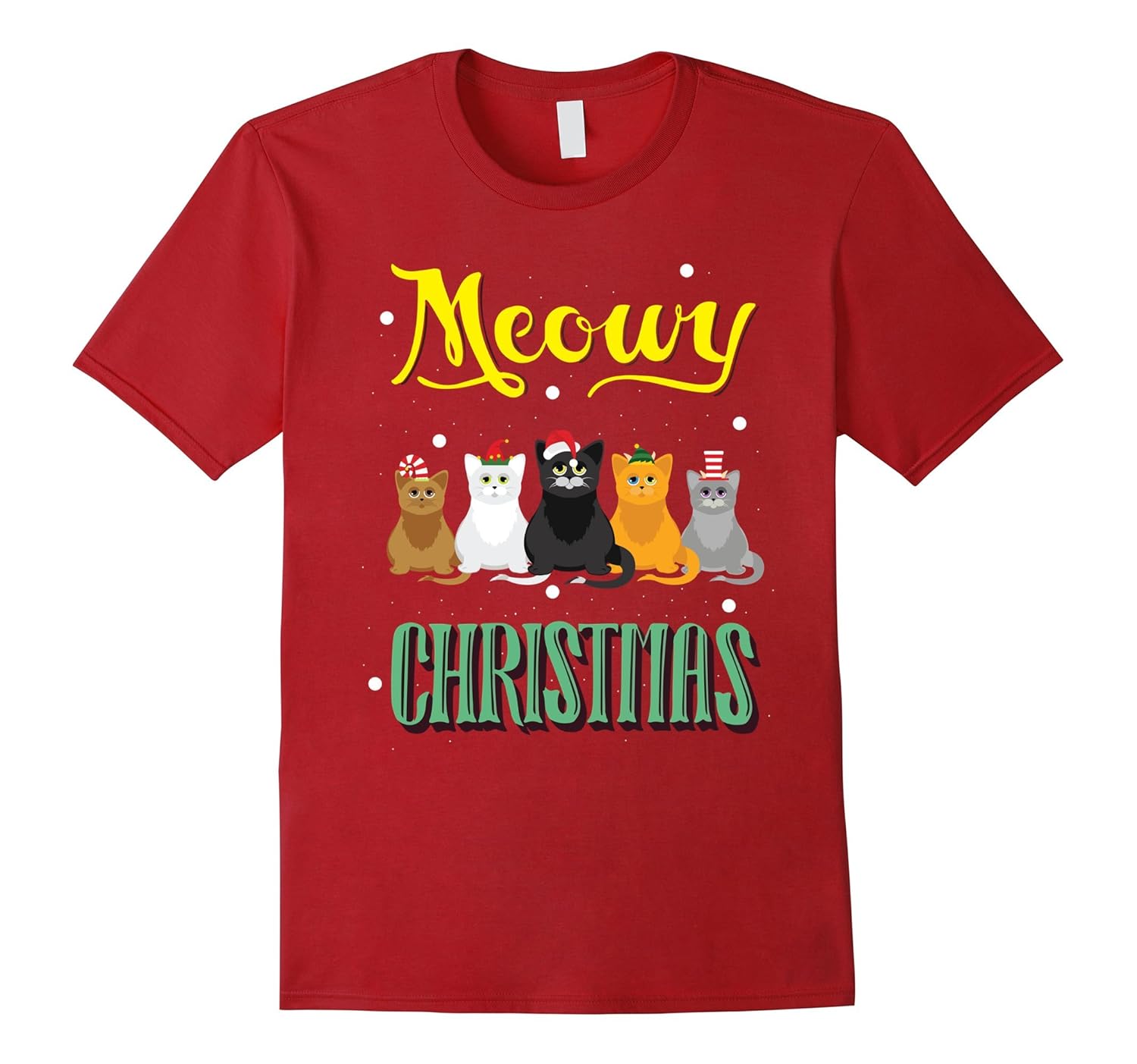 Meowy Xmas tshirt for cat lover-ANZ