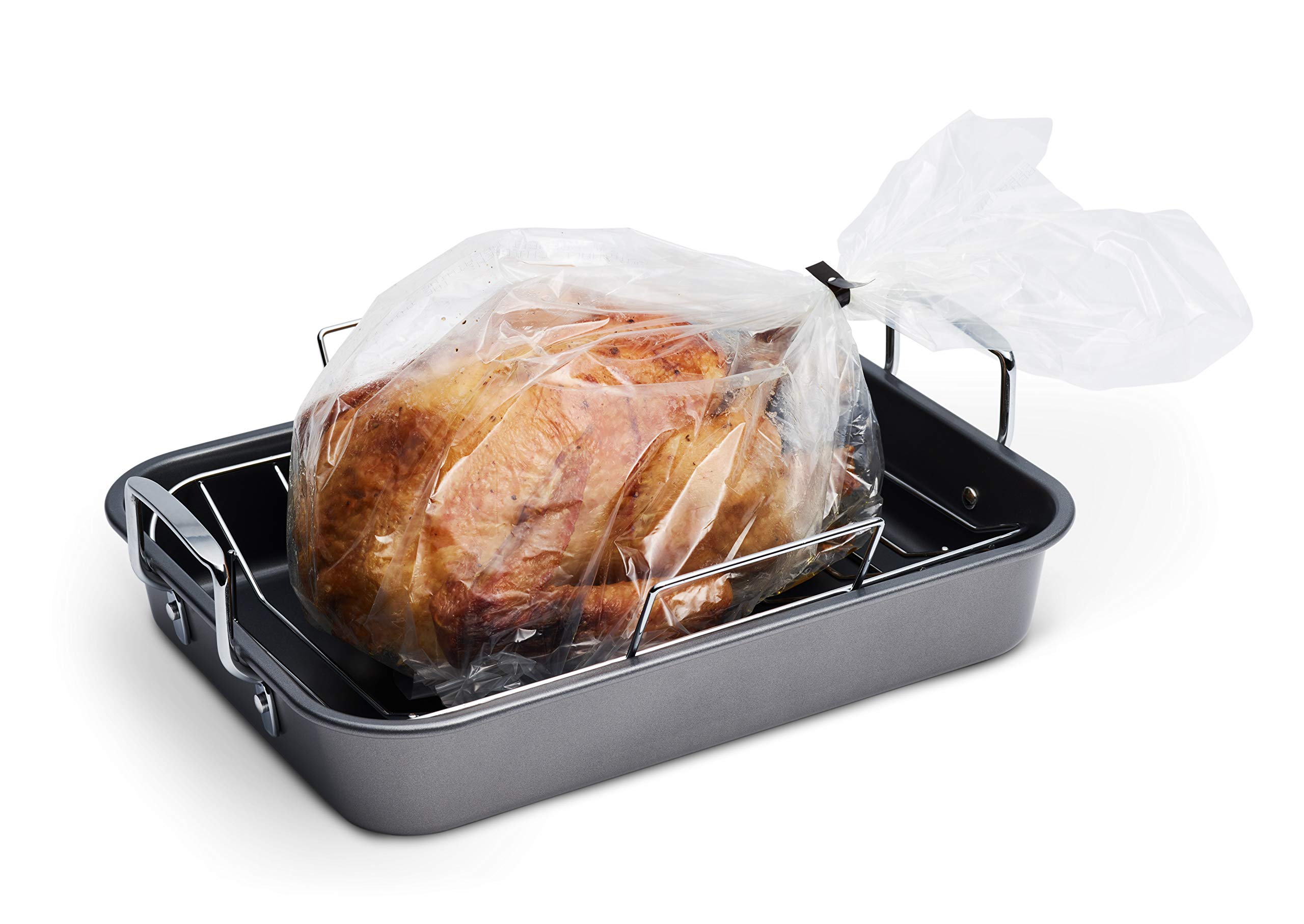 PanSaver Ovenable Pan Liners Oven Roasting Bag with Ties, 18-by-24-Inch