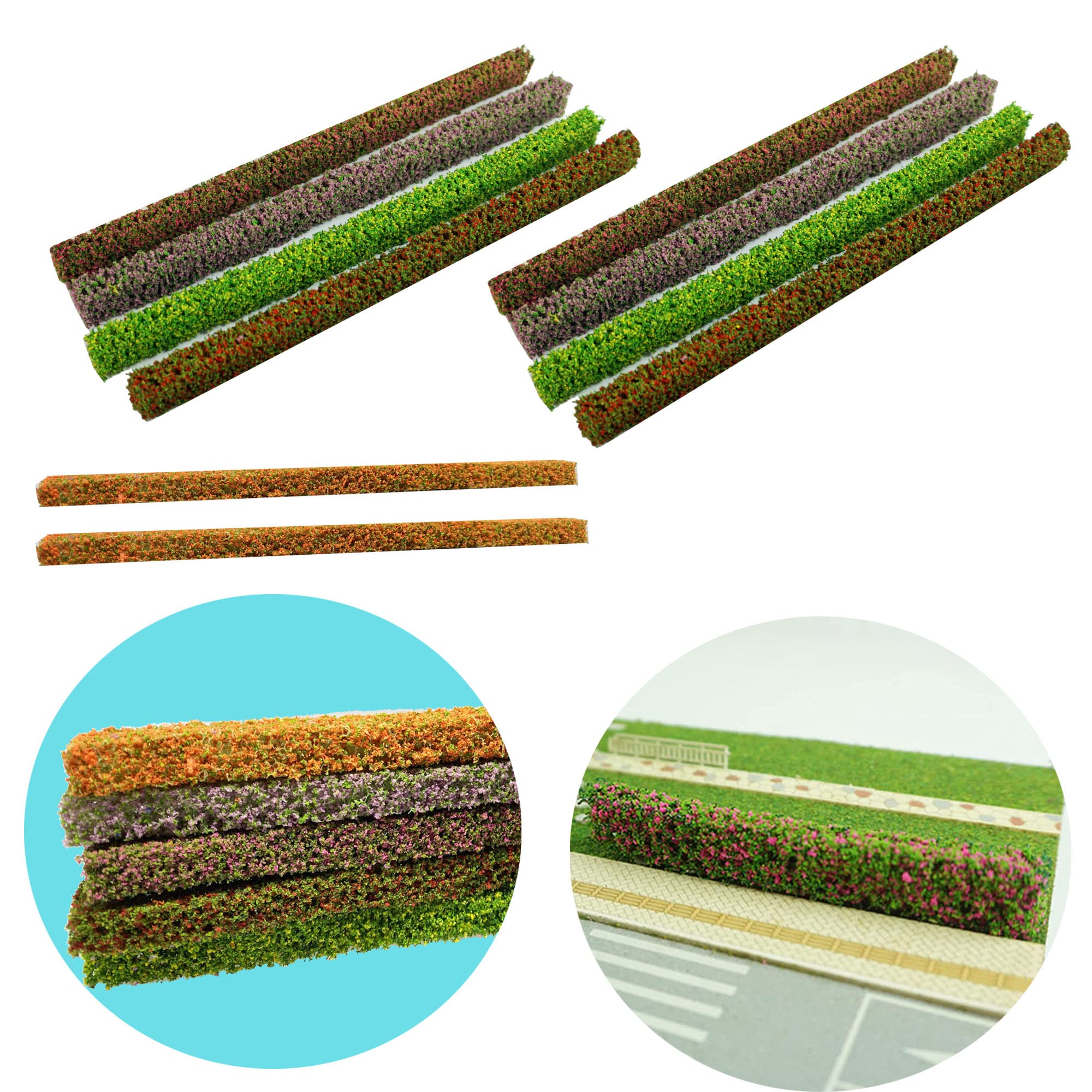 Cayway Pack of 10 Static Grass Strips, 20 cm, Tuft, Static Grass Tuft, for Miniature Tabletop Games, Model Railway, Off-Road Construction (Dark Colour)