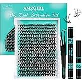 Lash Extension Kit,DIY Individual Lashes Clusters Kit,with Bond And Seal,Eyelash Remover For Eyelashes Extensions,Applicator 