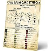 Homely Accents Car Dashboard Symbols Metal Tin Sign - Funny Mechanic Knowledge Poster, Vintage Garage & Man Cave Wall Decor, Gift for Repairman 8x12 Inches