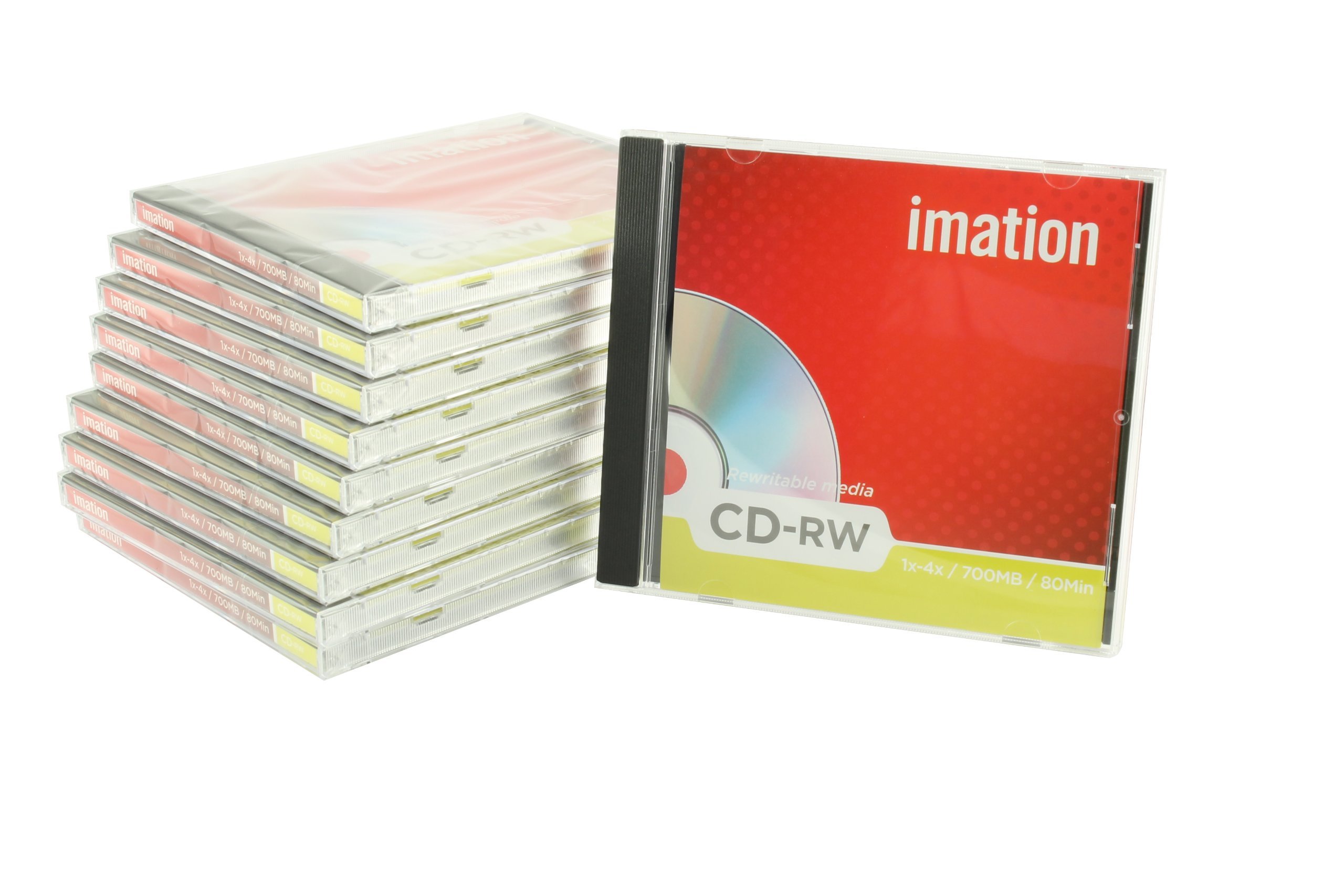 Imation CD-RW Rewritable Disk Cased 1x-4x Speed 80min 700Mb Ref 19001 [Pack of 10]