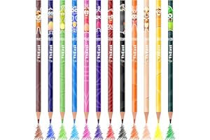 ThEast 12 Monster Colored Pencils, Wooden Coloring Pencil, Easter Basket Stuffers for Kids, Toddlers Drawing Supplies, Party Favors Gifts, Pre-sharpened