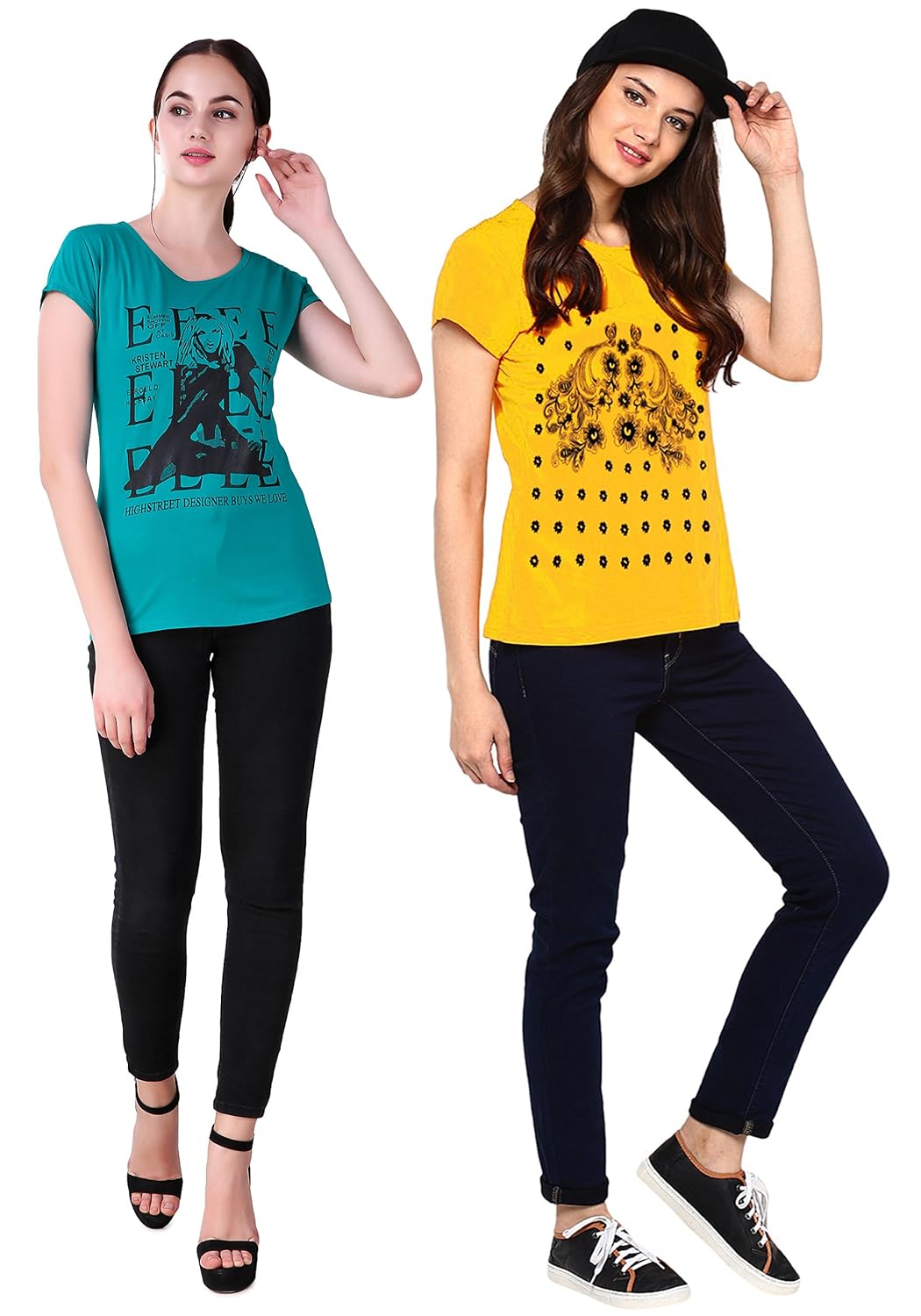 nivik women's printed cotton summer wear t-shirts combo