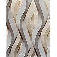 [Sample Link] 3D Wave Stripe Wallpaper Beige Embossed Vinly Non-Pasted Waterproof Wall Covering