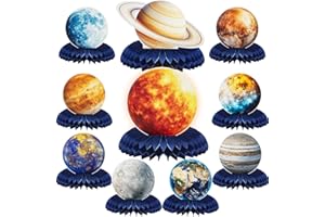 Adeyoo 10Pcs Space Themed Party Decorations, Space Centerpieces for Tables,Solar System Honeycomb Centerpieces Outer Space Planet Honeycomb for Galaxy Birthday Baby Shower Party Supplies