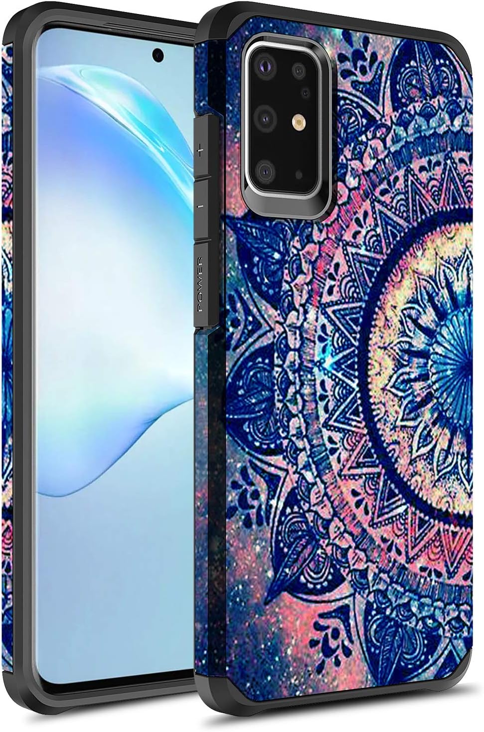 Samsung Galaxy S20 Plus Case, Rosebono Slim Hybrid Dual Layer Shockproof Hard Cover Graphic Fashion Cute Colorful Silicone Skin Cover Armor Case for Samsung Galaxy S20 Plus (Mandala)