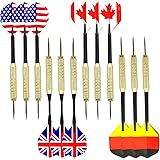 DigHealth National Flag Flights Tip Darts with 4 PVC Dart Rods (12 Pieces)