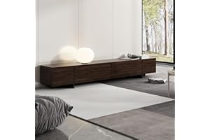 AIEGLE 95.1" W TV Stand with 4 Flip-Down Drawers, Modern Entertainment Center with Storage, Media Console Table TV Cabinet, Dark Brown