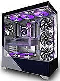 KEDIERS PC CASE ATX 4 Fans Pre-Installed, Type-C