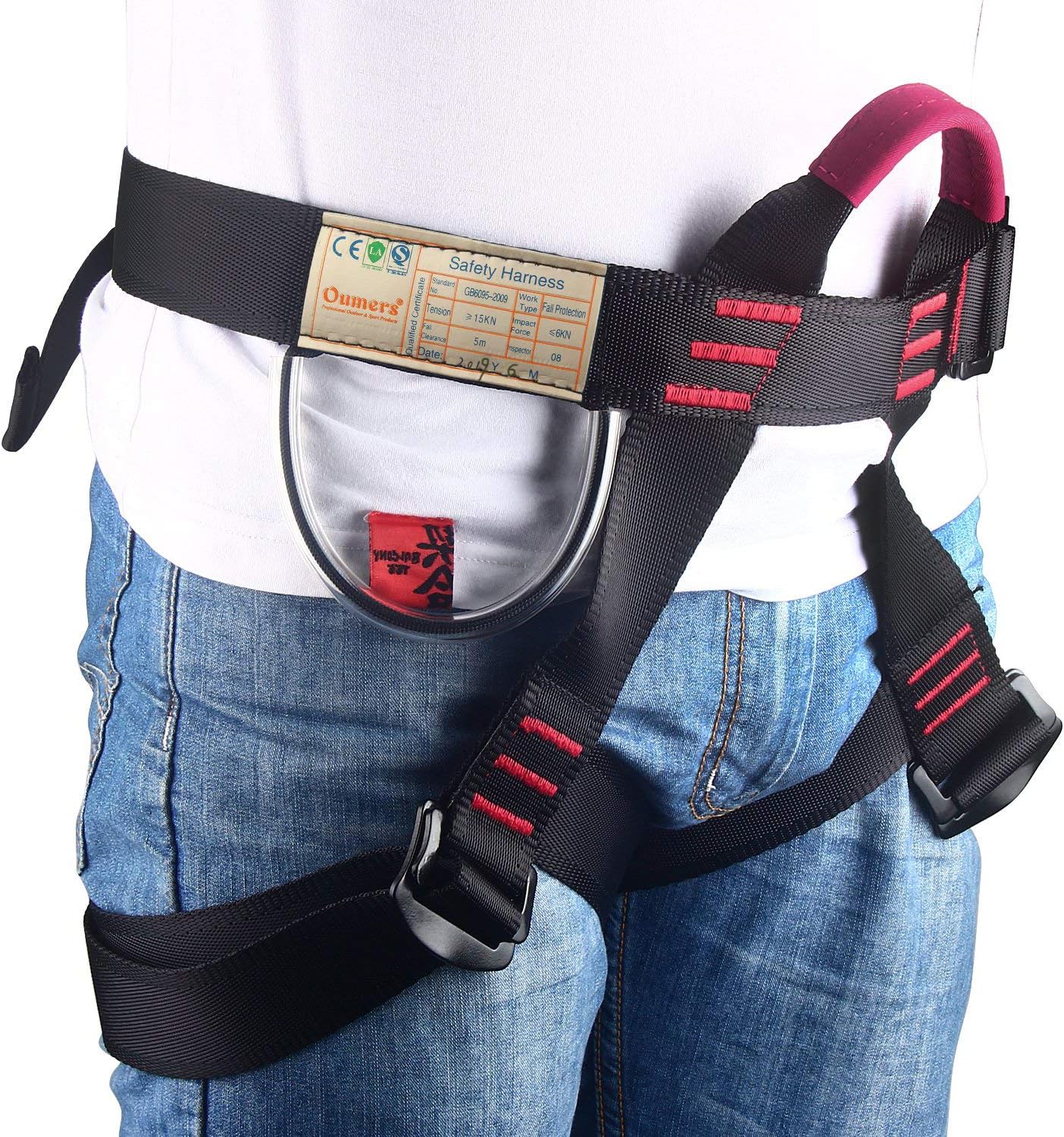 Climbing Harness, Oumers Safe Seat Belts for Mountaineering Tree Climbing Outdoor Training Caving Rock Climbing Rappelling Equip - Half Body Guide Harness Protect Waist Safety Harness for Women Man : Sports & Outdoors