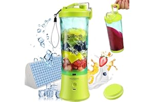 KCXGHYI Portable Blender, Personal Size Blender for Smoothies, Freshly Squeezed Juices, Milkshakes and Baby food, Mini Blender 20 oz BPA Free, Suitable for Outdoor Sports, Family, Travel. (yellow)