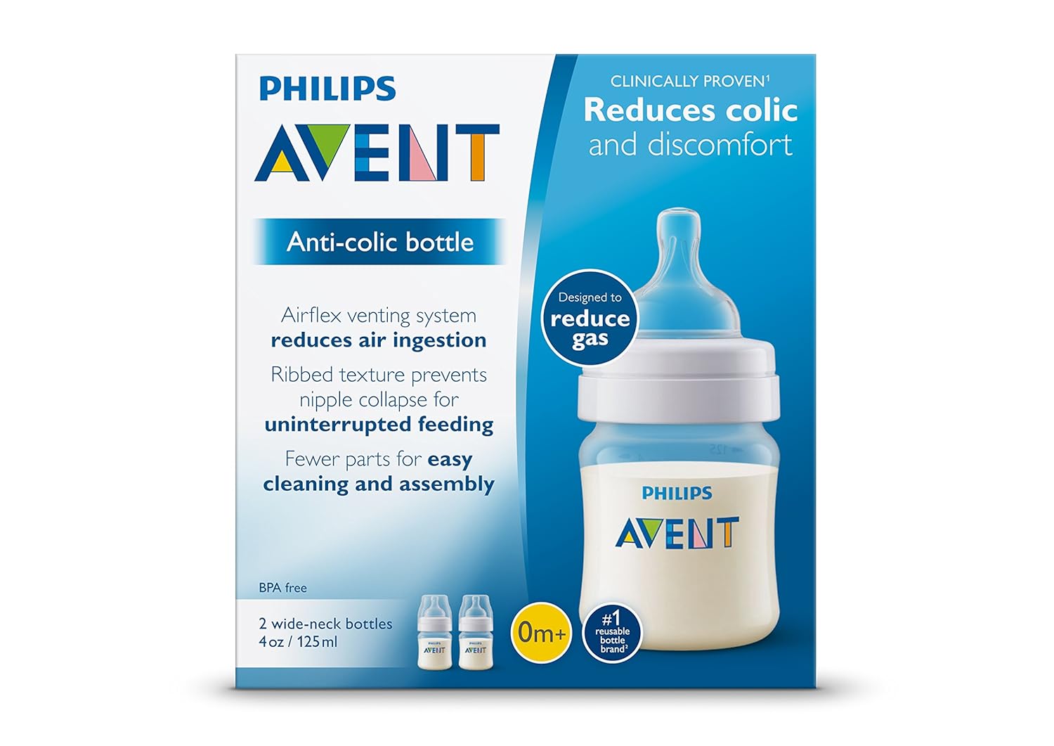 philips avent anti colic bottles clear