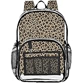 WEIYEKO Cheetah Leopard Print Animal Clear Backpack Heavy Duty See Through Transparent PVC BookBag for Kids Boy Girl Adult School Work