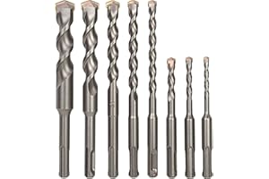 Sabre Tools 8-Piece SDS Plus Drill Bit Set, Carbide Tipped, Rotary Hammer Drill Bits for Brick, Stone, Concrete