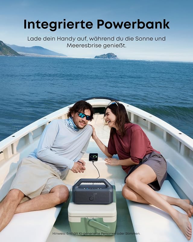 by Anker Boom 2 Outdoor-Lautsprecher, 80W, Subwoofer, BassUp 2.0
