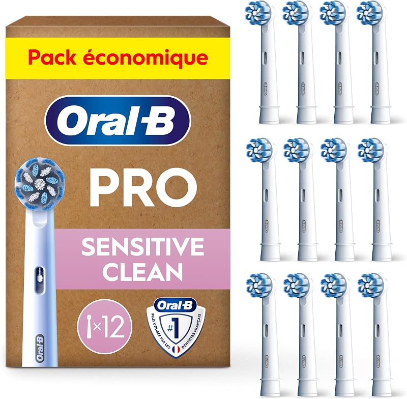 Brossettes de Rechange Sensitive Clean, lot de 12, Blanches