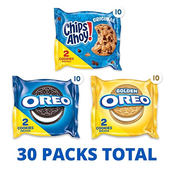 NABISCO SWEET TREATS COOKIE VARIETY PACK OREO, OREO GOLDEN & CHIPS AHOY!, 30 SNACK PACKS (2 COOKIES PER PACK)