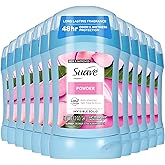 Suave Antiperspirant Deodorant For Women, Invisible, Underarm Deodorant, 48hr Odor & Wetness Protection, Long Lasting Powder, Sensitive Skin Deodorant Solid Stick, 1.2 oz (12 Bulk Pack)