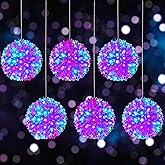 Baquler 6 Pcs Outdoor Christmas Balls Lights 5.5 Inch Christmas Starlight Sphere with 100 Bulbs Ornament Ball Light LED Hanging Globe Sphere Lights for Xmas Outdoor Party Yard Decoration(Colorful)
