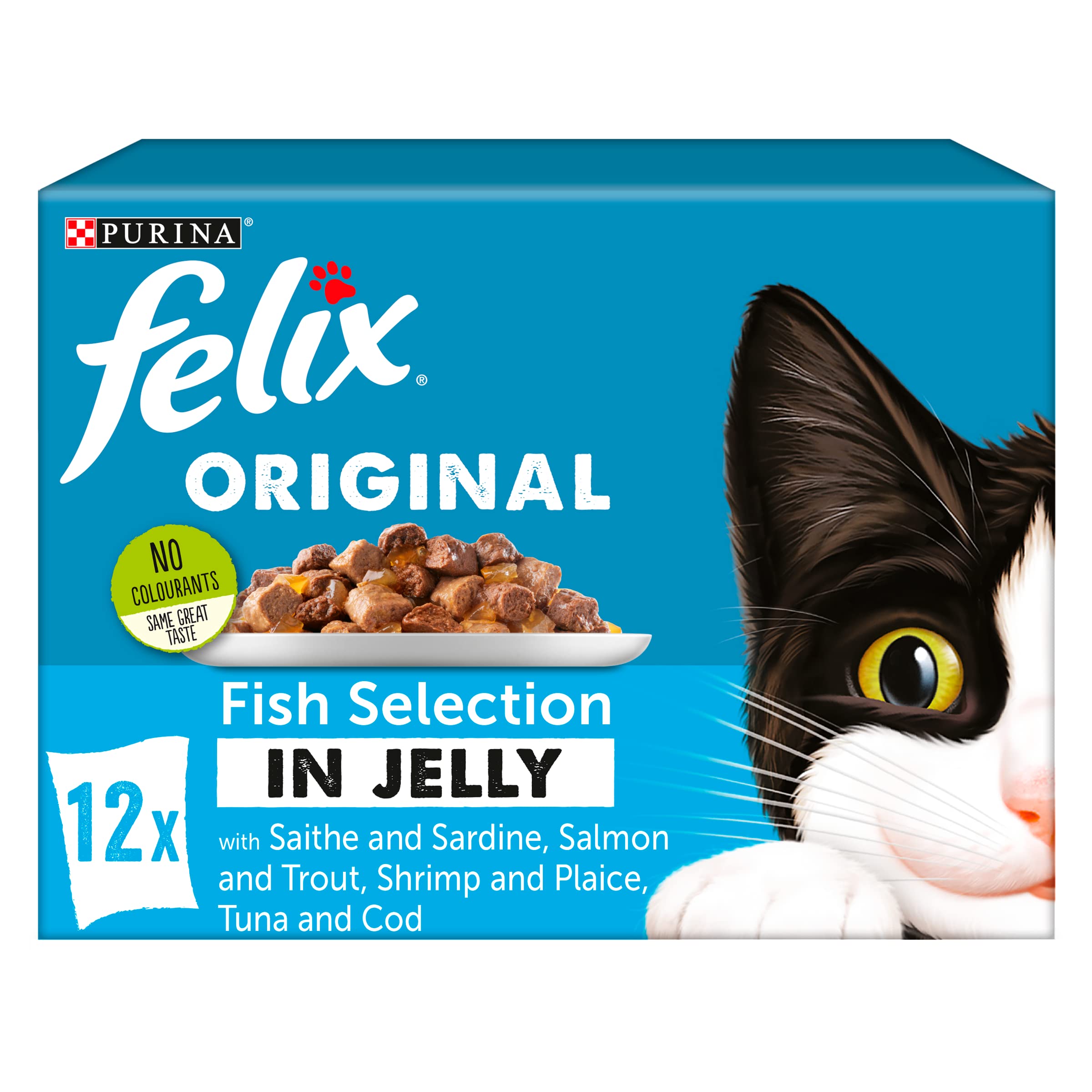 Felix Cat Pouches Fish In Jelly 100g (48 Pouches)