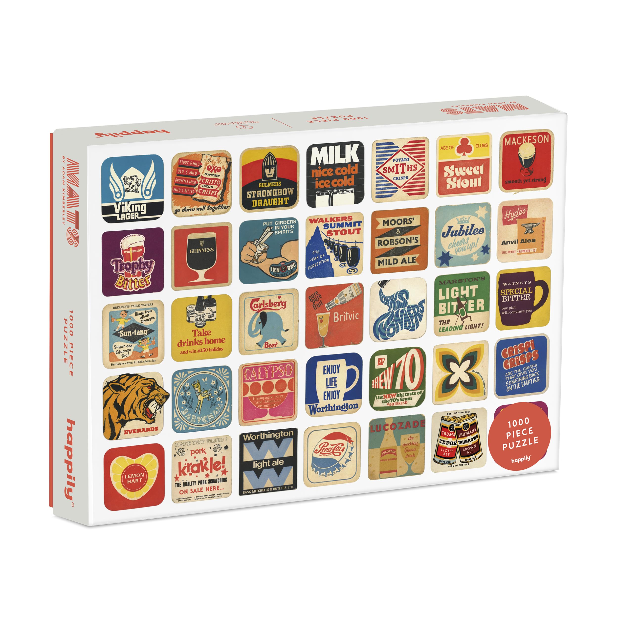 Mats 1000 Piece Jigsaw Puzzle for Adults | Premium 100% Recycled Board | Beer Mats Jigsaw | Beer Gifts | Happily Jigsaw Puzzles