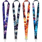 Babymiu MTG Ring Black Lotus Teacher Kids Neck Lanyard（4 Pack） for Key String Wallet. Game Stuff Accessories Decor Gifts Merch Party Supplies ID Card Badge Holder Keychain for Teens Student Office