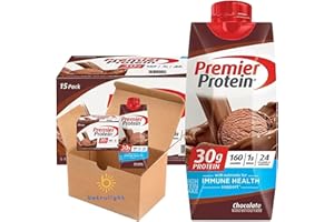 Protein Shake| Variety Pack of Protein Shake, Chocolate, Vanilla, Caramel, Cafe Latte, Strawberries |30g Protein, 1g Sugar, 24 Vitamins & Minerals, Nutrients to Support Immune Health| 11 Fl Oz (BETRULIGHT Premier Value Case of 15) (Chocolate)