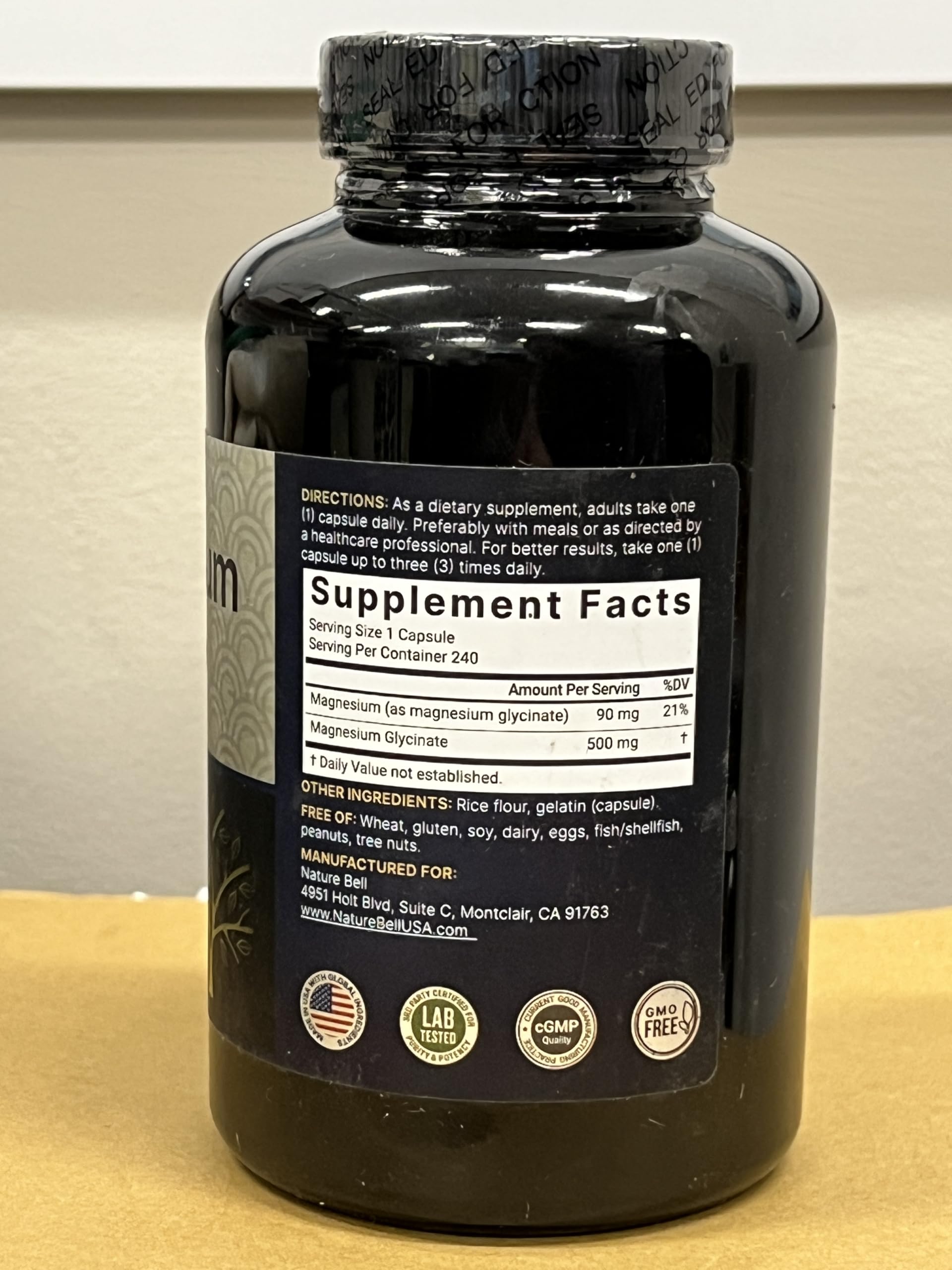 Pure Magnesium Glycinate 500mg with Fat Soluble Vitamin C, 480 Veggie Capsules (2 Pack) | Supplement for Muscle, Enzyme, & Heart Support* – 100% Chelated & Purified – Non-GMO, Filler Free