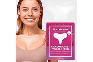 SILKDERMIS Silicone Chest Wrinkle Pads:Chest Wrinkles from Side Sleeping- Chest Pads for Wrinkles Reusable 4 pcs