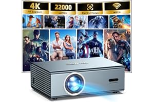 [Electric Focus] 4K Support Projector with WiFi6 and Bluetooth 5.3, 22000L for Outside Video Movie Use, OWNKNEW Outdoor Gaming Proyector, Auto Keystone Correction