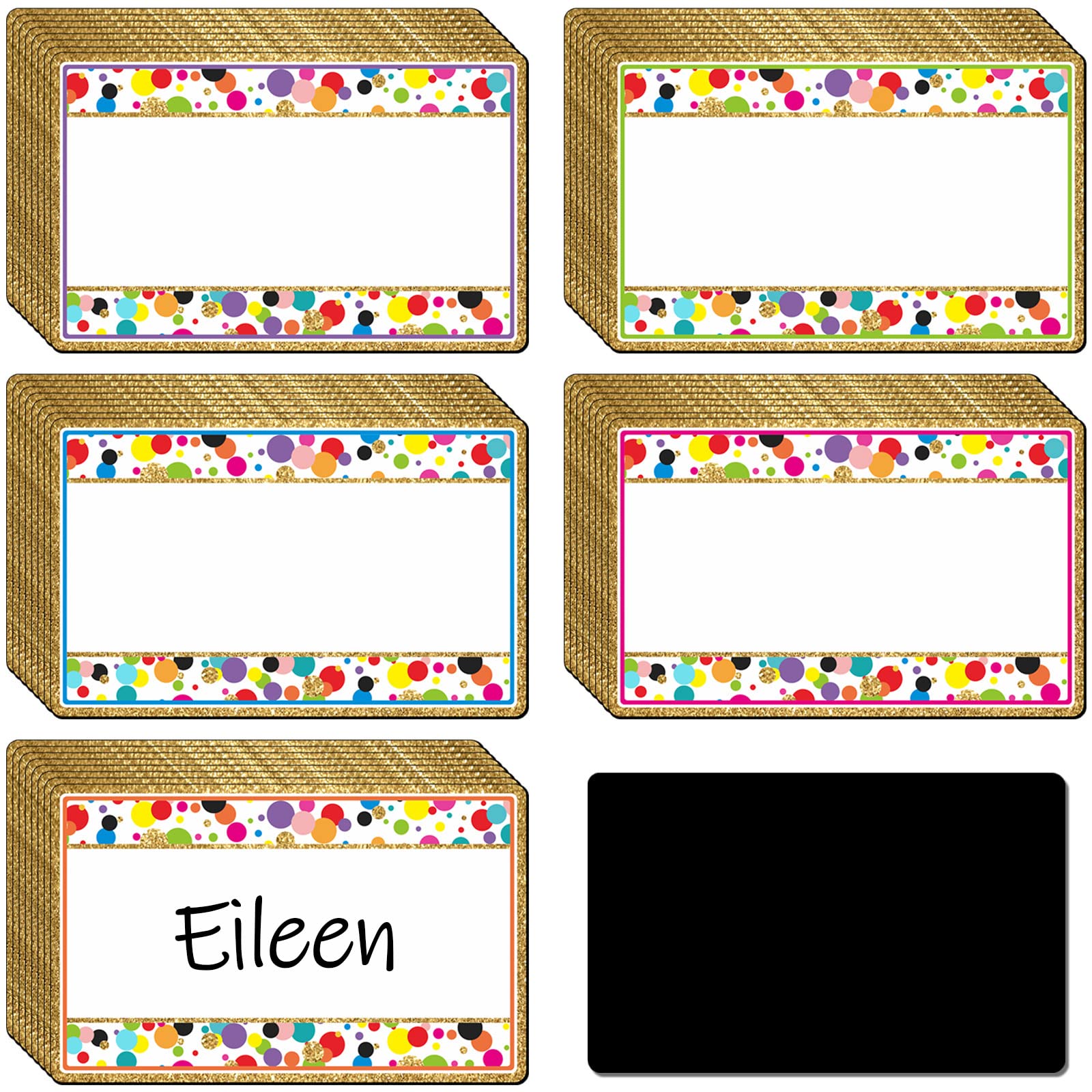40 Pieces Confetti Magnetic Dry Erase Labels Name Plates Colorful Magnets for Whiteboard Magnetic Name Tags for Classroom Whiteboard Magnets Refrigerator Crafts