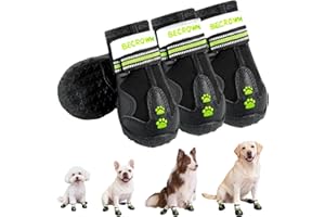 BECROWM Dog Shoes&Dog Boots for Small,Medium,Large Dogs,Waterproof Non-Slip Shoes for Winter&Hiking,Adjustable Paw Protection, for Dogs(#6(Width 2.76inch) for 55-66 lbs)