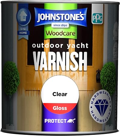 Johnstone's Woodcare Outdoor Yacht Varnish Clear 250ml - Durable Weather