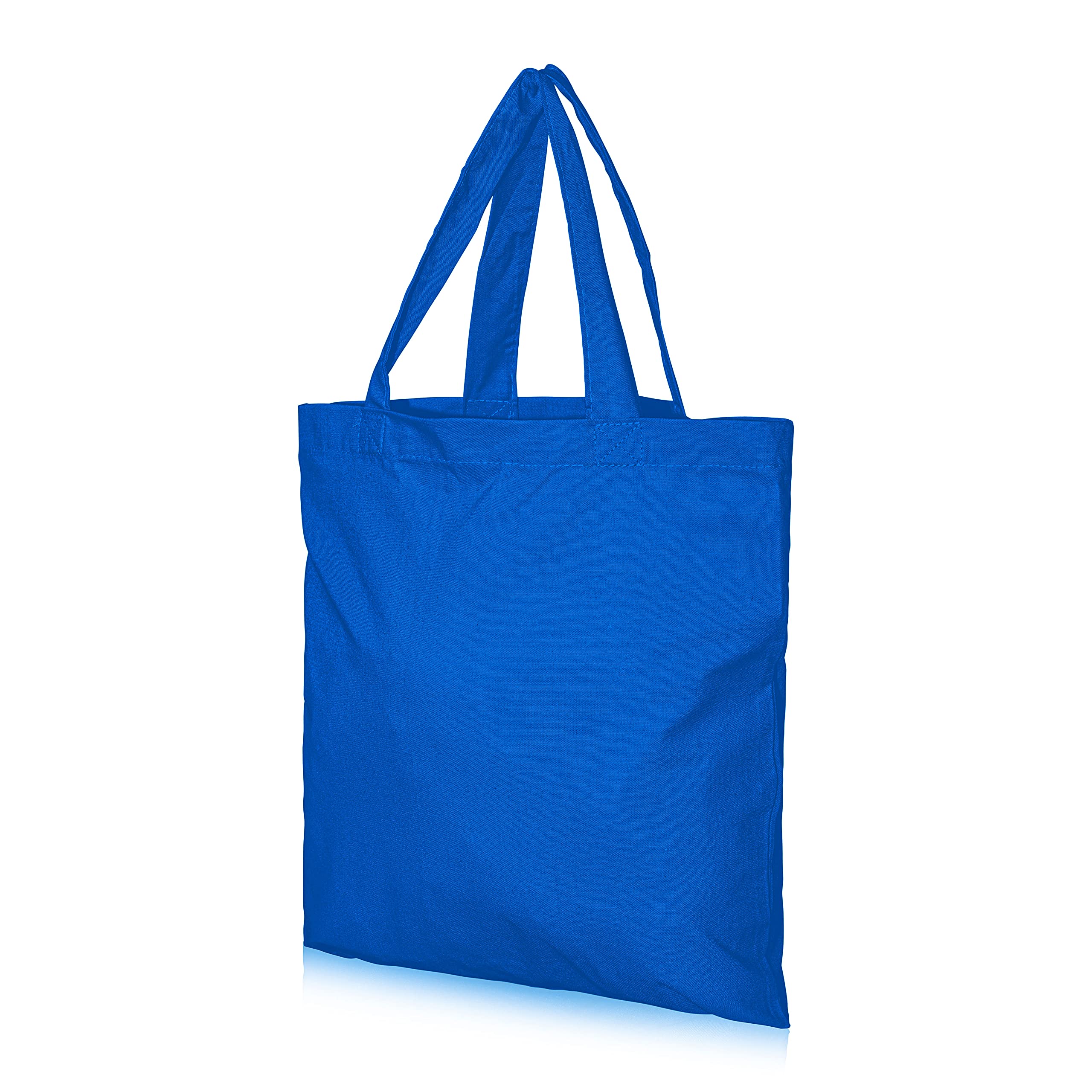 IMFAA Small (30x30+30) Cm 100% Cotton Canvas Reusable Tote Shopping/Kids Party Bags For Painting and Printing in Multi-Colours. (Blue, 1)