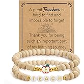 WRNZL Teacher Appreciation Gifts for Women Christmas End of Year Retirement Thank You Gifts for Teacher Bracelet
