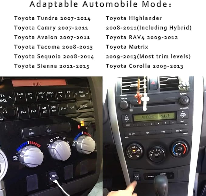 Amazon Com Aux Port For Toyota Part Number 86190 02010 Car Radio Repair Parts Audio Input Jack Kit Auxiliary Replacement Adapter For Corolla Tundra Camry Rav4 Tacoma Highlander Sienna Matrix Venza 2007 2015 Car Electronics