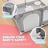 Kidoola Baby Playpen 127x127cm with Padded Frame & Mesh Walls - Grey view 4
