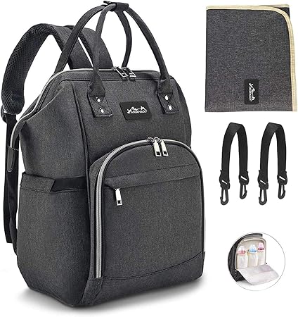 Viedouce Luierrugzak Luiertas Babytas Waterdichte Oxford Stof Grote Capaciteit Om Uit Te Gaan Multifunctionele Rugzak Met 1 Aankleedkussen En 2 Kinderwagengordels Donkergrijs Amazon Nl