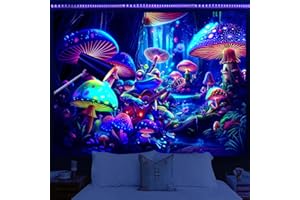 Meagtlva Black Light Tapestry Wall Hanging,UV Reactive Psychedelic Trippy Tapestries for Room Decor,Colorful Boho Aesthetic T