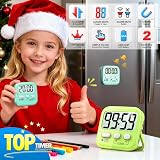 Antonki 2 Pack Digital Timer for Kids Magnetic Countdown Kitchen Timers view 3