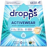 Dropps Activewear Laundry Detergent Pods, Crisp Breeze (64 Count) - Powerful Laundry Pods | Fights Sweat &amp; Body Odors | For Synthetic Workout Clothes | Clean Ingredients | Plastic Free Packaging