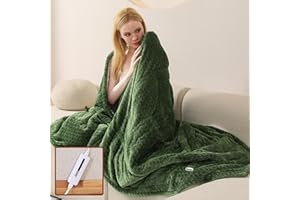 JTE Flannel Heated Blanket Throw, Luxury Fast Sherpa Electric Blanket, ETL Certification Heating Blanket with 5 Heating Levels & 3 Hours Auto Off Machine Washable