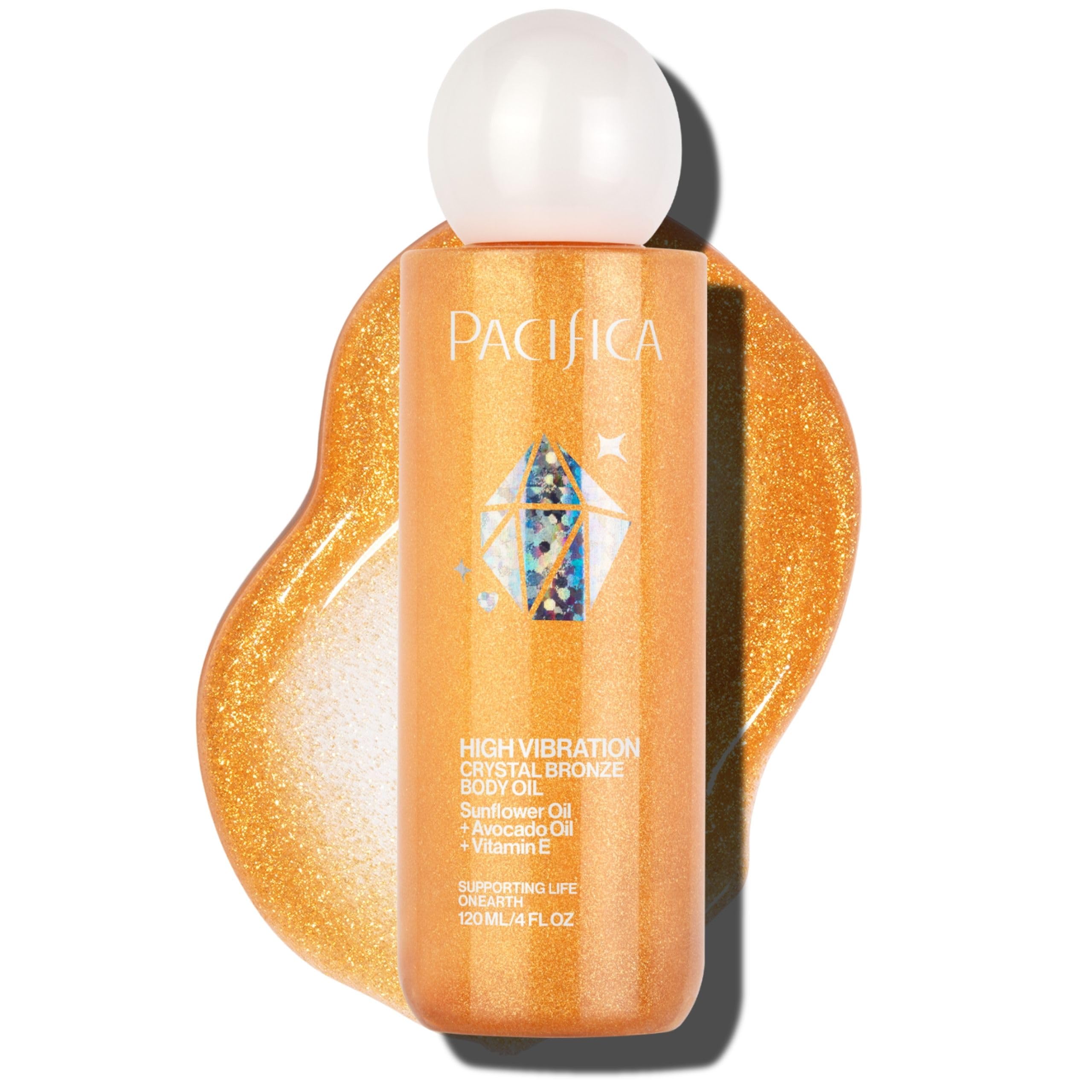 Photo 1 of Pacifica Bronzing Body Oil – Crystal Bronze Shimmering Oil for Natural Sun-Kissed Glow, Hydrating Body Illuminator, Vanilla Coconut Scent, Vegan & Cruelty-Free, Clean Beauty, 4 fl oz
